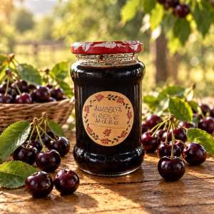 Dulceata cirese amare- borcan 314 ml-ferma Bio Mironesti